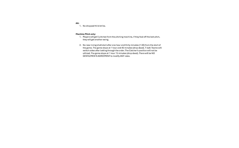 2025 Fall Ball Rules Page 2